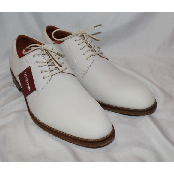 Stacy Adams Preston Plain Toe Lace Up Oxfords Men Sz 13 Off White NIB - Picture 2 of 5